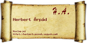 Herbert Árpád névjegykártya