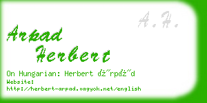 arpad herbert business card